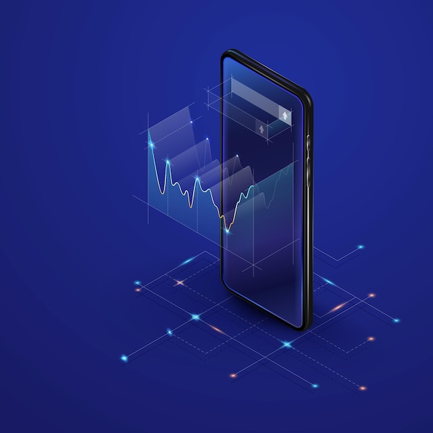 Desarrollo del concepto de éxito con gráficos y diagramas de marketing telefónico en 3d Diagramas vectoriales de marketing