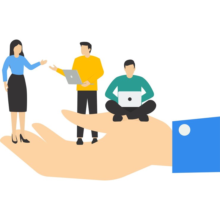 Vector desarrollo de empleados compromiso del personal o capacitación para el éxito avance gestión del talento o ca