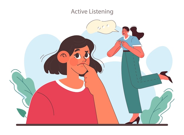 Desarrollo de habilidades blandas carácter con habilidad de escucha activa comunicación efectiva positivo