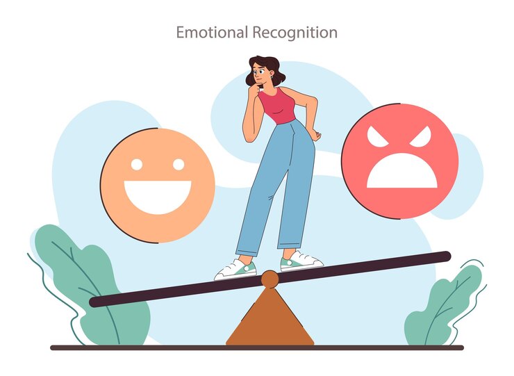 Vector desarrollo de habilidades de empatía persona con profunda comprensión de las emociones y la simpatía auto-desarrollo