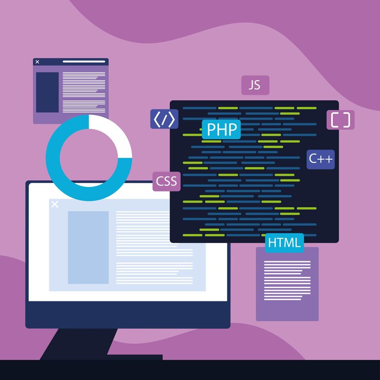 Vector desarrollo informático y web