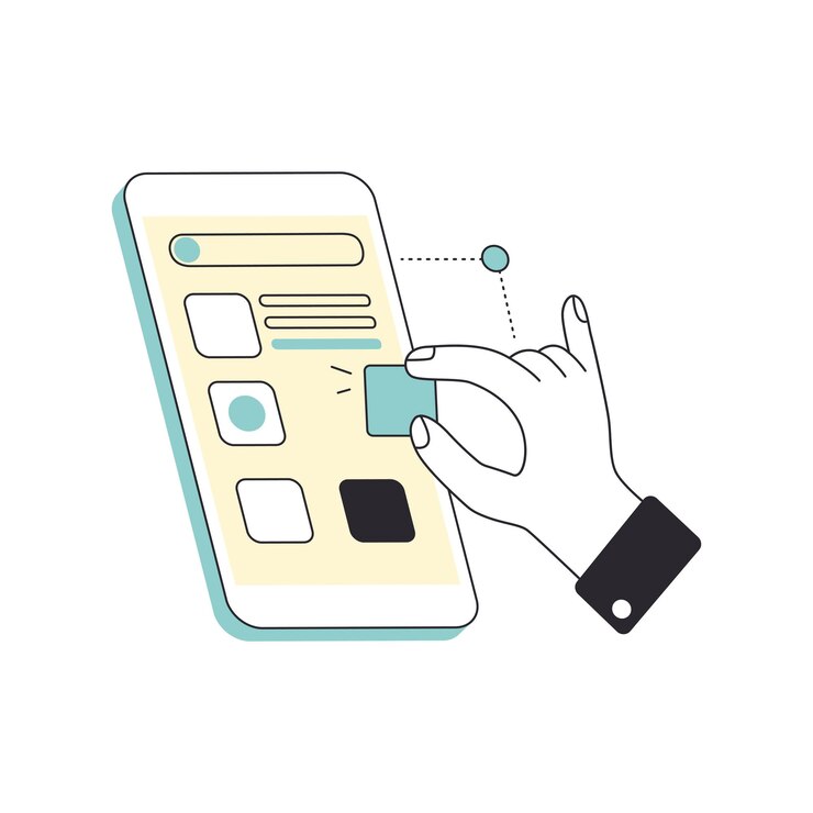 Vector desarrollo de la interfaz de usuario en la ilustración del concepto de la aplicación