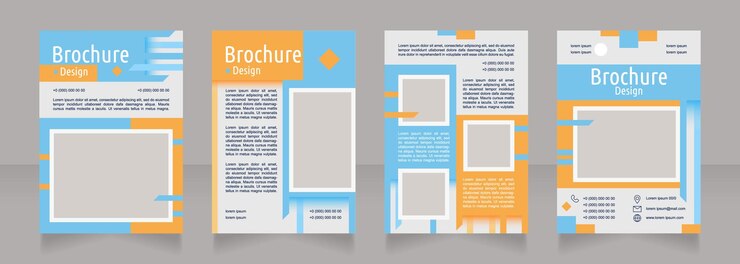 Vector desarrollo de nuevos productos diseño de folleto en blanco conjunto de plantillas con espacio de copia para texto colección de informes corporativos prefabricados editable 4 páginas en papel ubuntu condensed arial fuentes regulares utilizadas