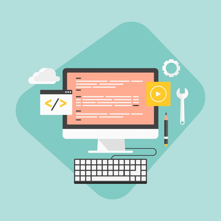Vector desarrollo de sitios web y codificación.