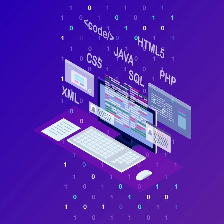 Vector desarrollo de sitios web, página de inicio de programación