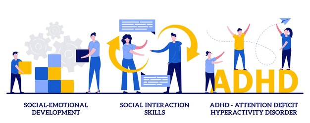 Desarrollo socio-emocional, habilidades de interacción social, trastorno por déficit de atención con hiperactividad