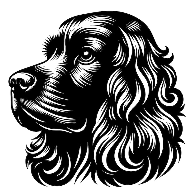 Vector se desata el logotipo del perro monocromático de ladrido silencioso