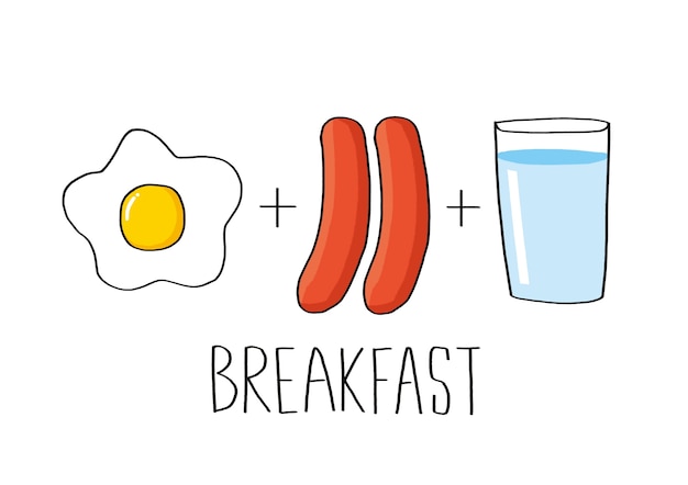 Desayuno conjunto ilustración vectorial