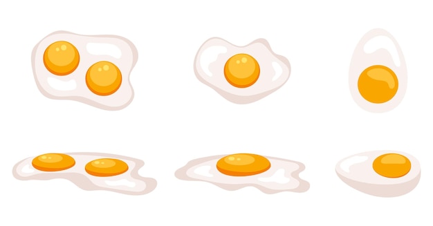 Desayuno matutino tortilla de huevos revueltos vista superior concepto diseño gráfico ilustración