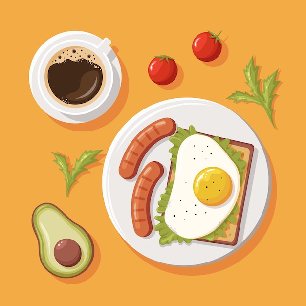 Vector desayuno