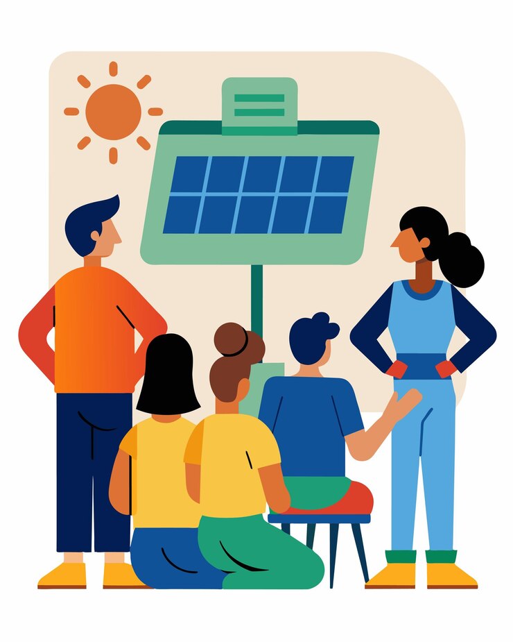 Vector desbloquear el poder de la energía solar asistiendo a nuestros talleres educativos ilustración vectorial