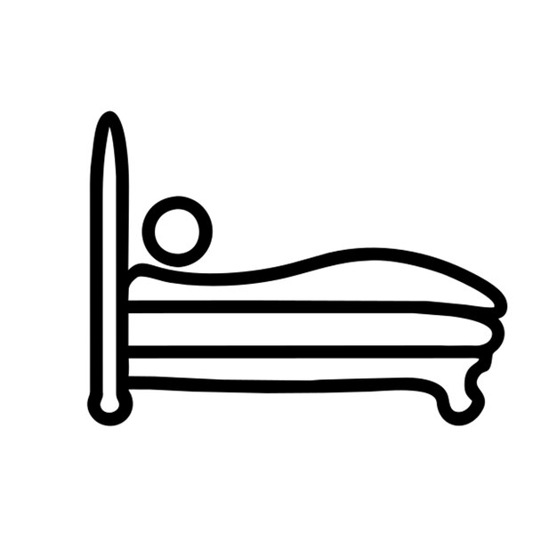 para descansar en un contorno de icono de cama