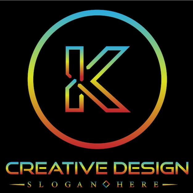 Vector descarga de archivo de vector de diseño de logotipo de letra creativa k