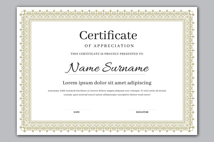 Descarga de archivo vectorial de diseño de borde de certificado listo para imprimir.