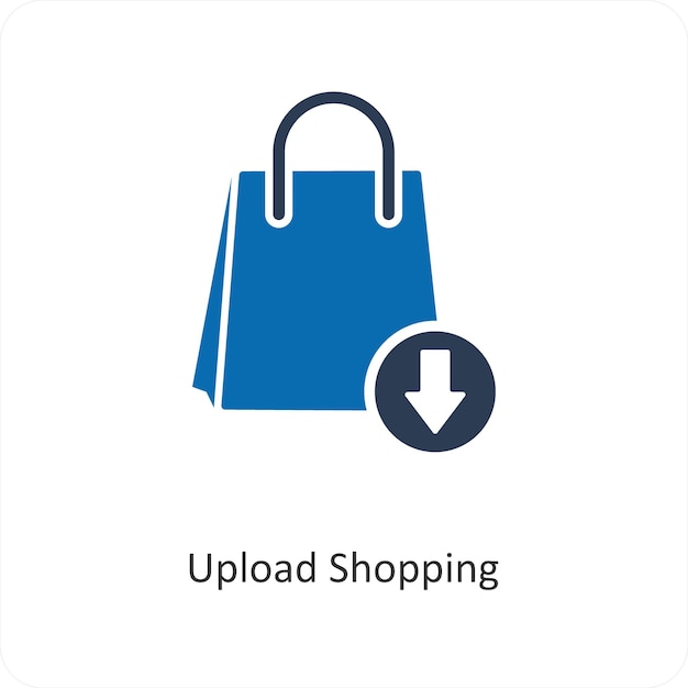 Descarga y concepto de icono de compras