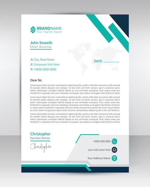 Descarga gratuita de la plantilla de papel de carta profesional para negocios de Word