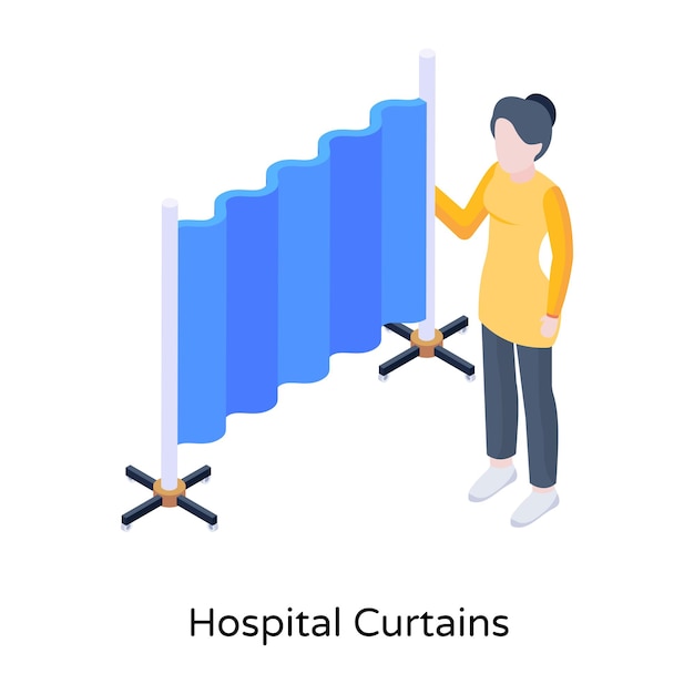 Vector descarga de ilustración editable de cortinas de hospital
