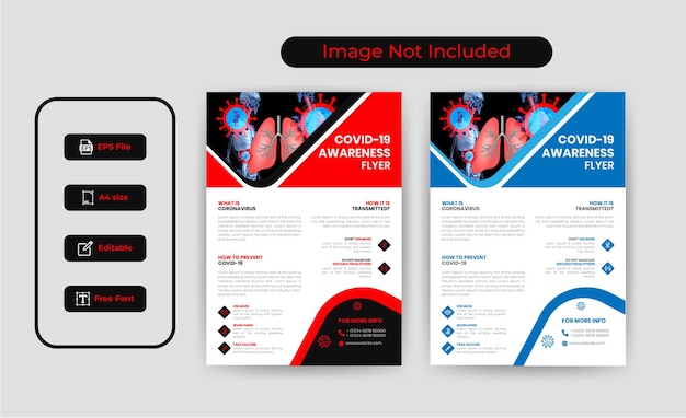 Vector descarga de plantilla de diseño de volante creativo corona virus covid19