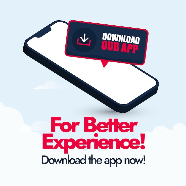 Vector descargar la aplicación ahora para una mejor experiencia descargar el banner de las redes sociales