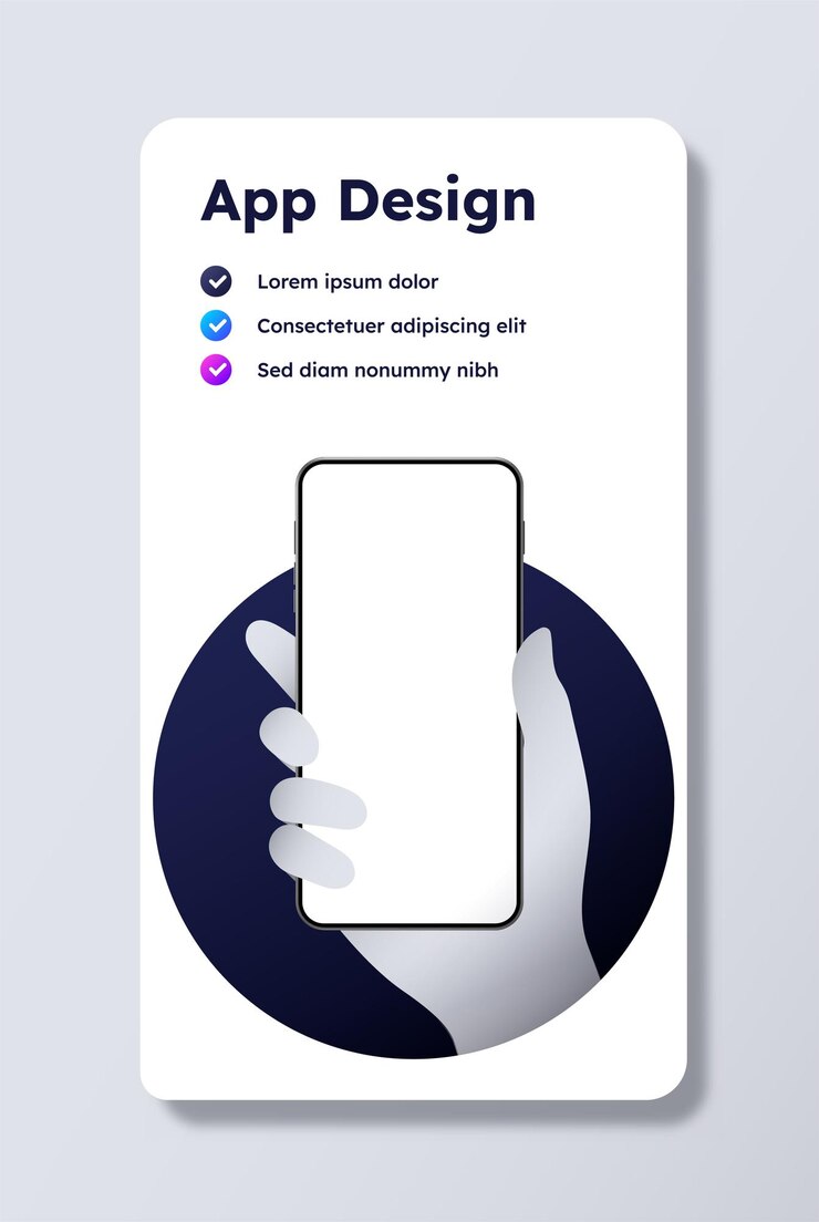 Vector descargar aplicación banner blanco diseño ui y ux para programa o software publicidad y marketing diseño de plantilla y maqueta ilustración vectorial aislada sobre fondo gris