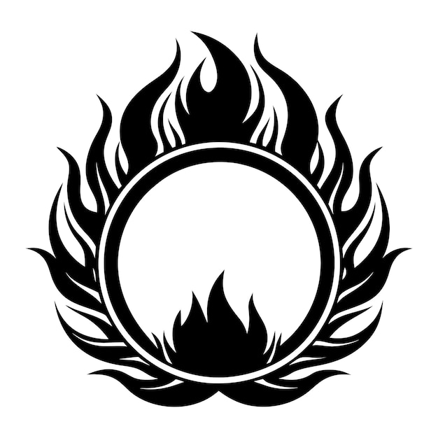 Descargar el archivo de Eps vectorial de Burning Circle Flame Frame para el diseño