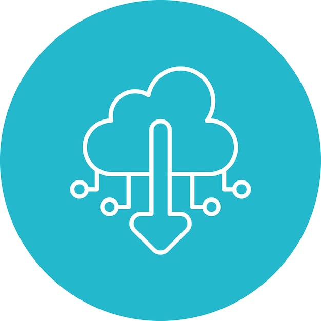 Descargar el archivo en la imagen vectorial del icono de la nube Se puede utilizar para trabajar desde casa