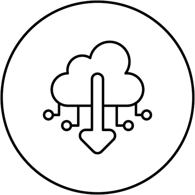 Descargar el archivo en la imagen vectorial del icono de la nube Se puede utilizar para trabajar desde casa