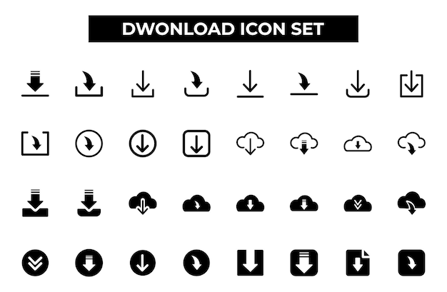 Descargar botones iconos conjunto de iconos planos