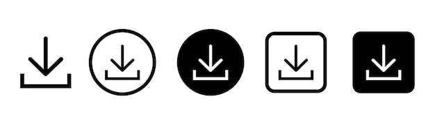 Descargar y cargar botones de iconos conjunto Descargar archivos de iconos Software descargar icono conjunto de iconos web Colección de iconos Ilustración vectorial