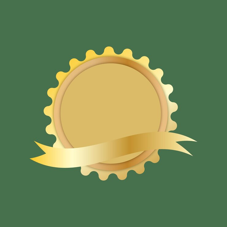 Descargar Cinta de certificado de premio en blanco con color dorado.