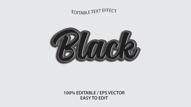 Descargar efecto de texto negro Vector Premium