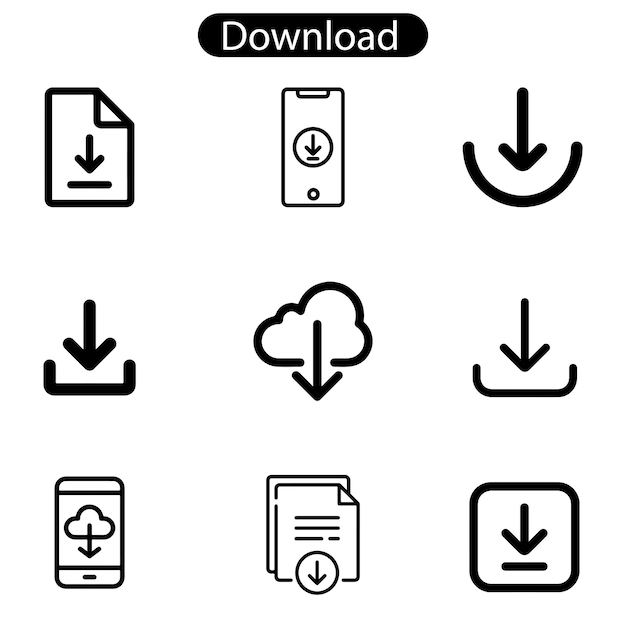 Descargar icono de arte vectorial conjunto símbolo de ilustración vectorial para su sitio web aplicación de logotipo de interfaz de usuario