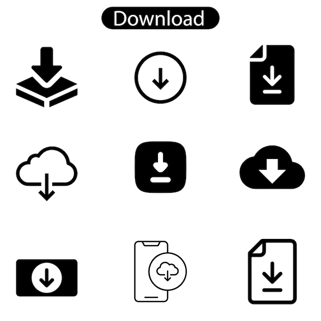 Descargar icono de arte vectorial conjunto símbolo de ilustración vectorial para su sitio web aplicación de logotipo de interfaz de usuario