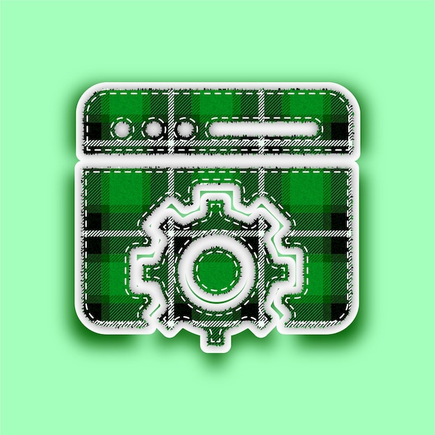 Descargar icono de desarrollo web vectorial de patrón verde en relieve sin costuras con fondo editable