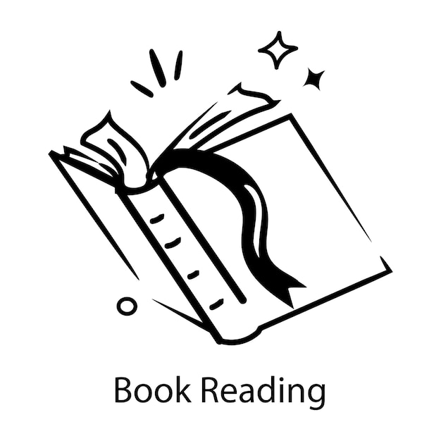 Descargar el icono de estilo doodle de la lectura de libros