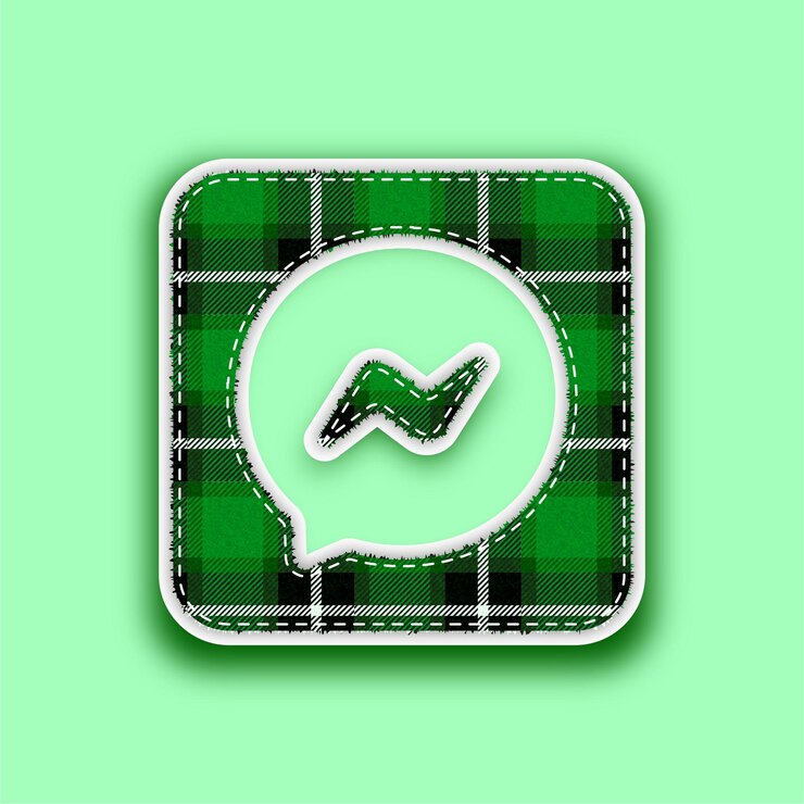 Vector descargar icono de mensajero vectorial de patrón verde en relieve sin costuras con fondo editable
