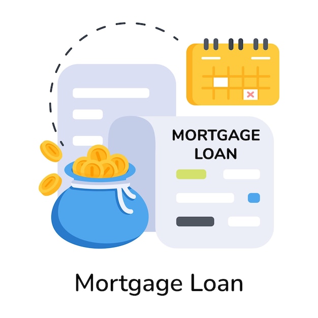 Descargar el icono plano del préstamo hipotecario