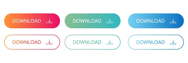 Descargar el icono del vector de conjunto de botones para el sitio web de ui ux botón de la aplicación botón