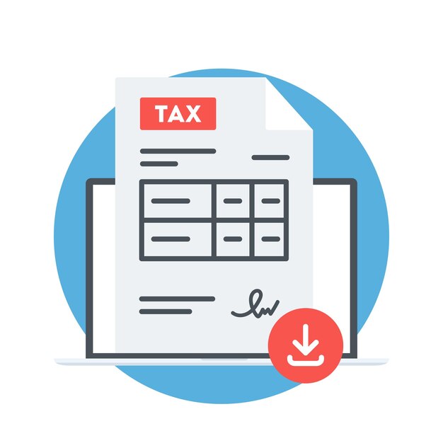 Descargar el icono de vector de formulario de declaración de impuestos en círculo