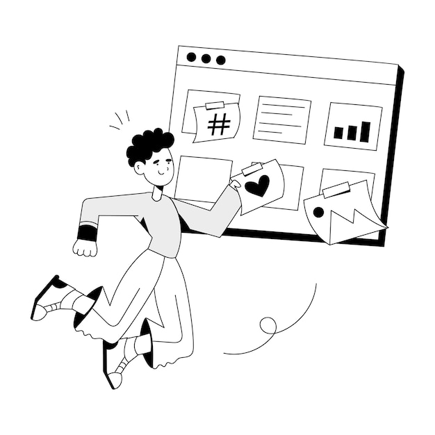 Descargar ilustración dibujada a mano de programación de contenidos