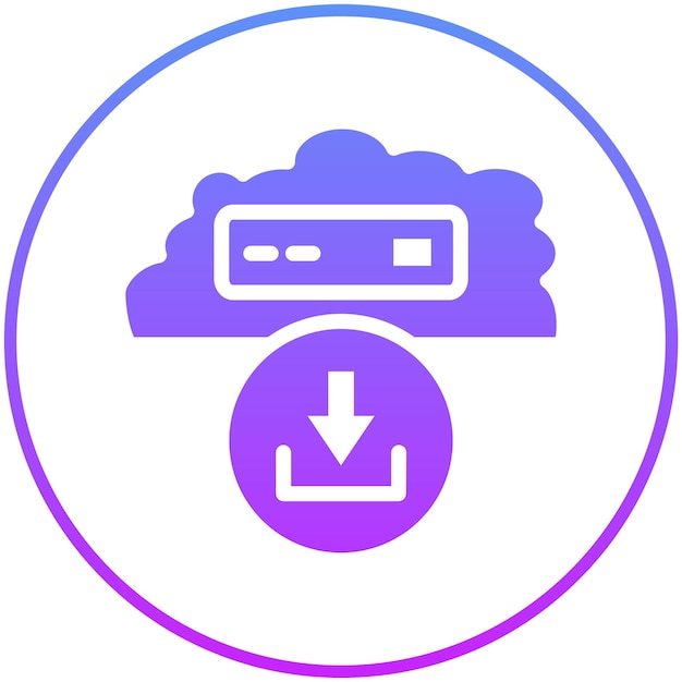 Descargar la ilustración del icono vectorial de la nube del conjunto de iconos de Cloud Computing