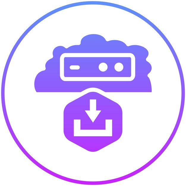 Descargar la ilustración del icono vectorial de la nube del conjunto de iconos de Cloud Computing