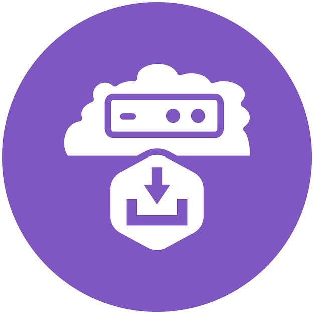 Descargar la ilustración del icono vectorial de la nube del conjunto de iconos de Cloud Computing