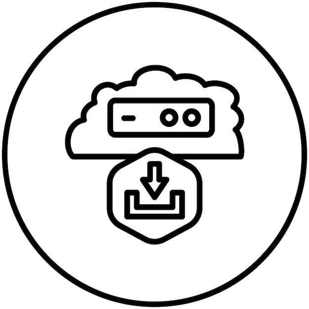 Descargar la ilustración del icono vectorial de la nube del conjunto de iconos de Cloud Computing