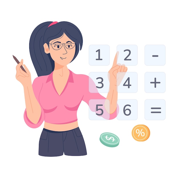 Descargar ilustración de personaje plano del administrador de cuentas
