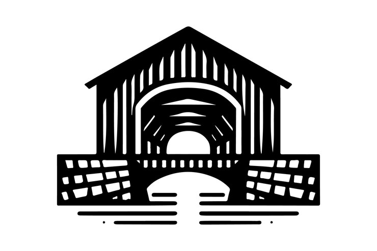 Descargar el paquete de venta al por mayor de vectores de silueta de puente cubierto