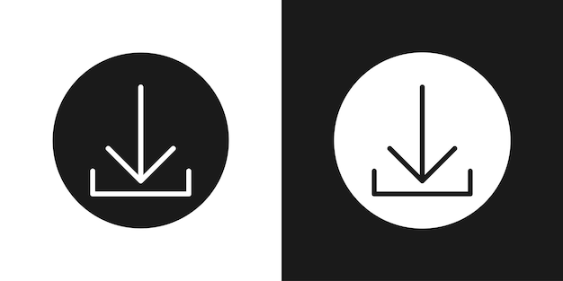 Descargar el signo del icono del círculo en el vector blanco y negro