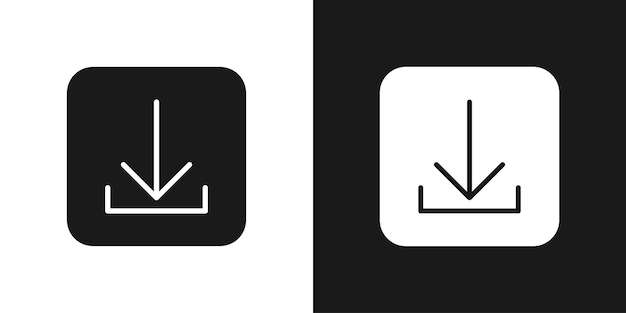 Descargar el signo del icono cuadrado en el vector blanco y negro