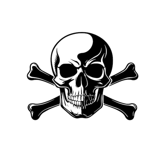Descargar Vector de calavera y huesos cruzados de alta calidad ideal para impresión y archivo EPS digital