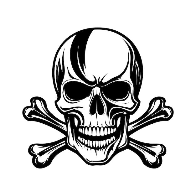 Descargar Vector de calavera y huesos cruzados de alta calidad ideal para impresión y archivo EPS digital